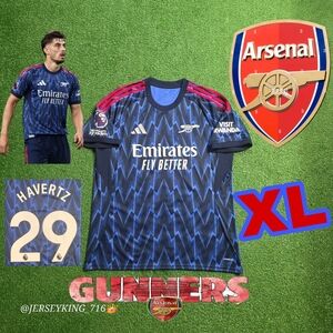 Adidas Arsenal FC Kai Havertz #29 2025/2026 Away Jersey EPL Patch XL